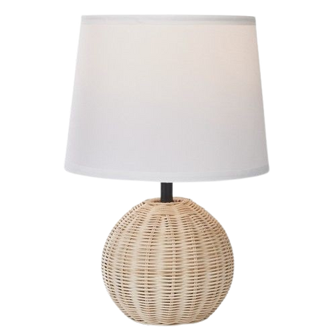 Rattan Base with White Fabric Shade( TL696 )