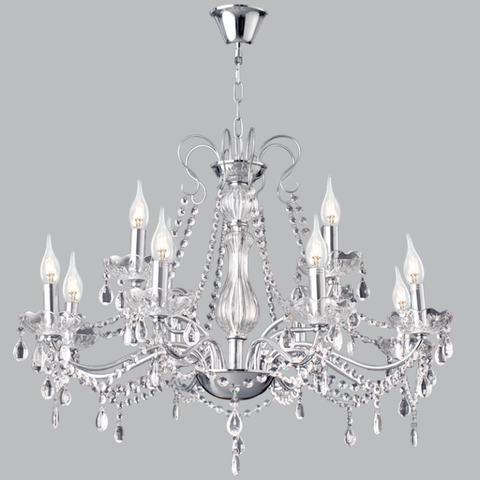 Polished Chrome Chandelier with Crystals (CH104/8+4)