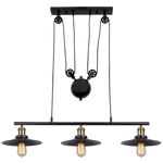 Black Metal Chandelier with Pulley Cord (CH238/3)