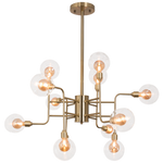 Brass Metal and Glass Chandelier (CH260/12)