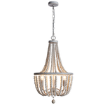 Metal and Wood Beaded Chandelier (CH892/3)