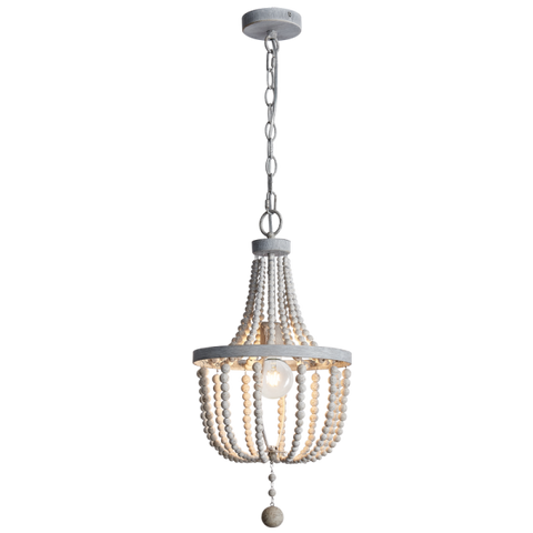 Metal and Wood Beaded Chandelier (CH893/1)
