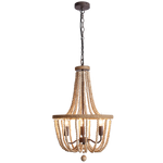 Metal and Wood Beaded Chandelier (CH894/3)
