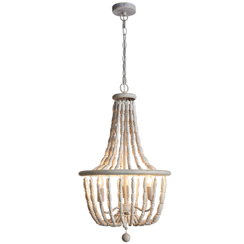 Metal and Wood Beaded Chandelier (CH895/3)