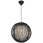 Black Bamboo Pendant with Inner Twine (PEN194/1)