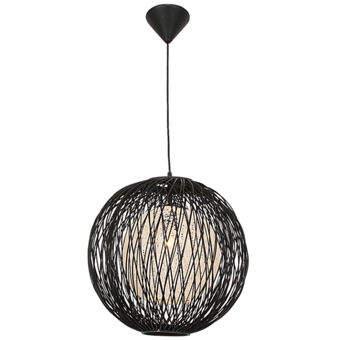 Black Bamboo Pendant with Inner Twine (PEN194/1)