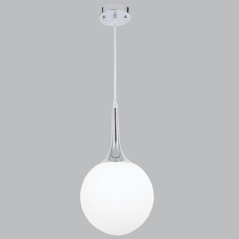 Polished Chrome Pendant with Opal Glass (PEN284/1)