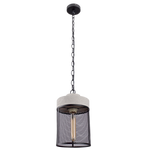 Cement and Metal Cage Pendant (PEN350)