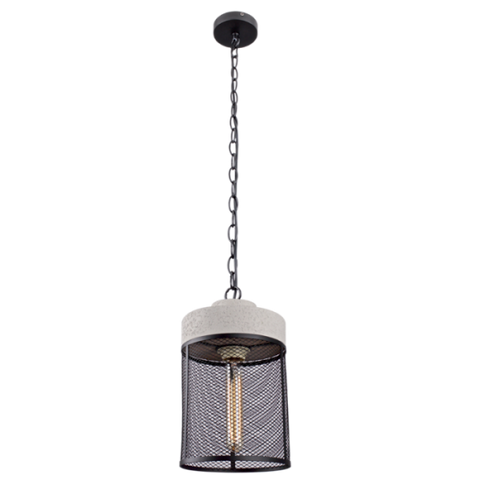 Cement and Metal Cage Pendant (PEN350)
