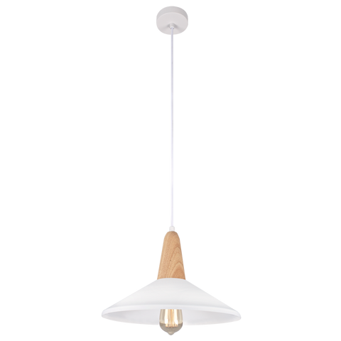 Metal and Wood Pendant with Shade (PEN371)