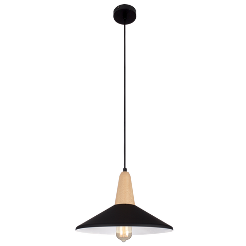 Metal and Wood Pendant with Shade (PEN372)