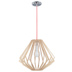Polished Chrome Pendant with Wood (PEN444)