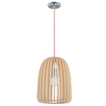 Polished Chrome Pendant with Wood (PEN445)