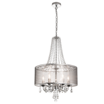 Chrome Pendant with Crystals and Silver Shade (PEN549)
