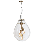 Matt Brass Pendant with Clear Glass (PEN571/3)