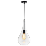 Black Metal Pendant with Clear Glass (PEN573/1)