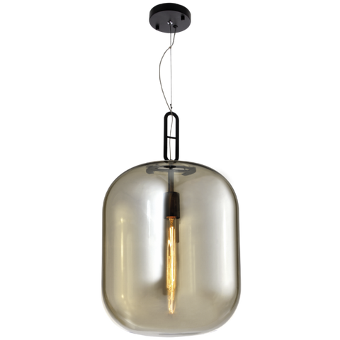 Metal Pendant with Cognac Colour Glass (PEN598)