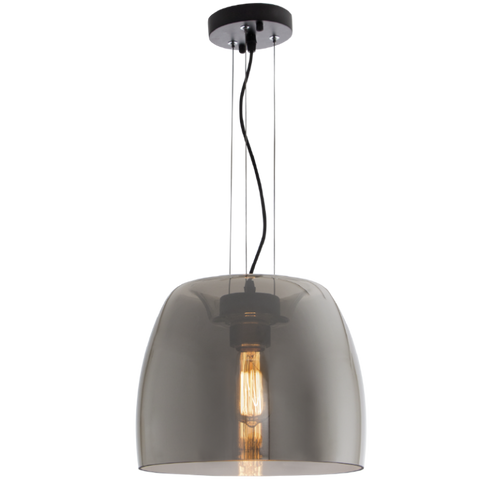 Metal Pendant with Smoke Colour Glass (PEN599)
