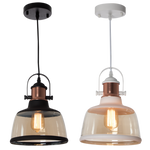 Metal Pendant with Cognac Colour Glass (PEN602)