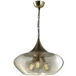 Metal Pendant with Cognac Colour Glass (PEN603)
