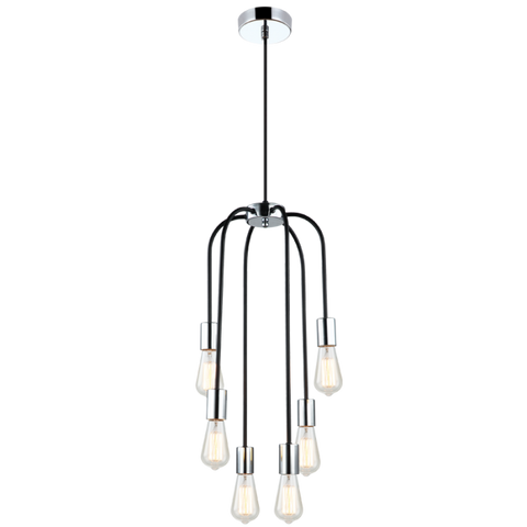 Polished Chrome and Black Pendant (PEN621/6)