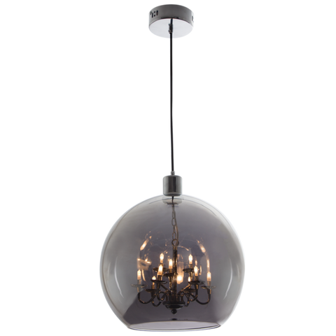 Chrome Pendant with Smoke Glass (PEN624/9)