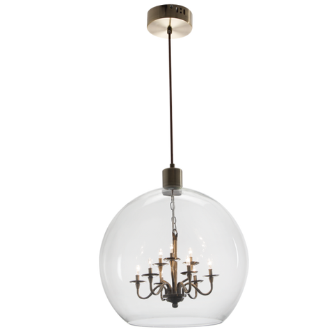 Satin Brass Pendant with Clear Glass (PEN625/9)