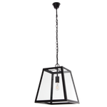 Metal Pendant with Panels of Clear Glass (PEN715)