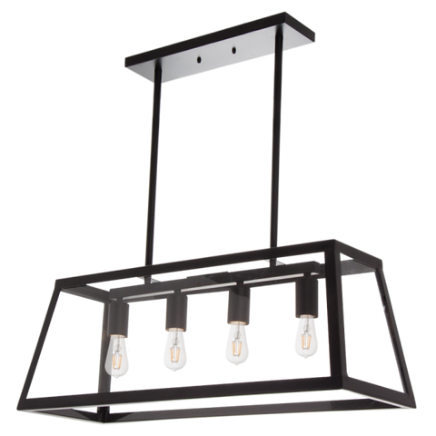 Metal Pendant with Panels of Clear Glass (PEN717)