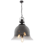 Gun Metal Pendant with Faded Smoke Glass (PEN760)