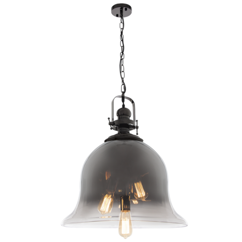 Gun Metal Pendant with Faded Smoke Glass (PEN760)