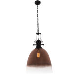 Black Metal Pendant with Faded Rose Gold Glass (PEN762)