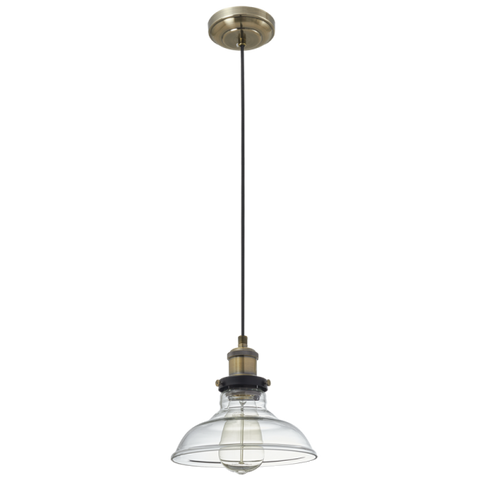 Antique Brass Pendant with Clear Glass (PEN919)