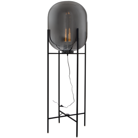 Metal Floor Lamp with Smoke Glass (SL082)