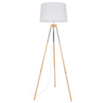 Wood and Chrome Standing Lamp with Shade (SL084)