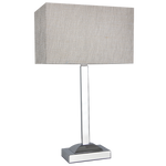Chrome Table Lamp with Champagne Fabric Shade (TL178)